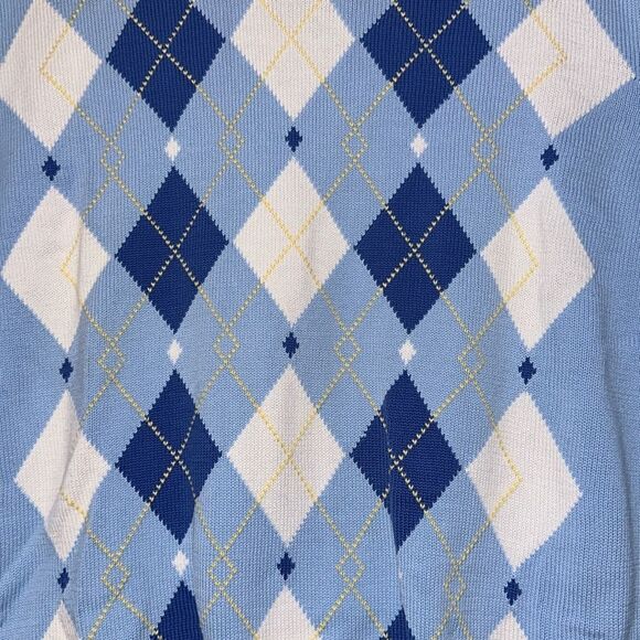 BROOKS BROTHERS Sweater Argyle Design Long Sleeve Pullover Men Blue White XL - Picture 2 of 8
